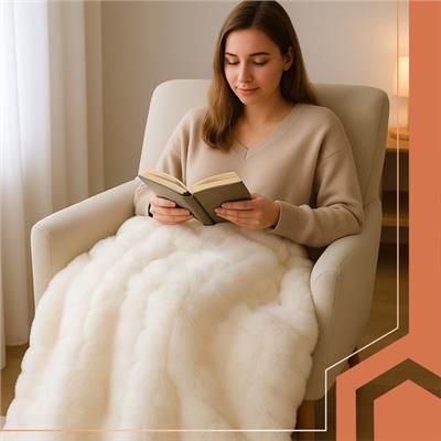 Koc narzuta 1,6x1m biały miękki trwały