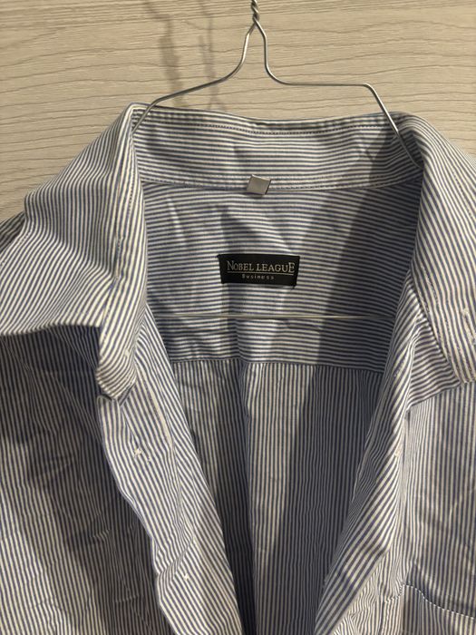 Koszula w drobny prążek paski niebieska 41/16 nobel league