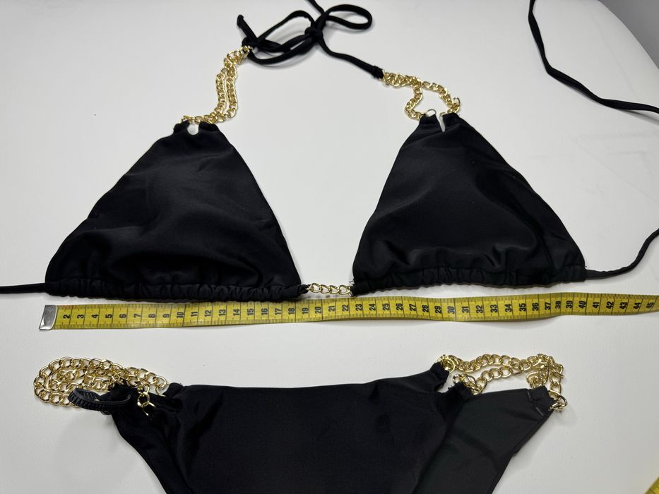 Czarne bikini z lancuszkami seksowne nowe L