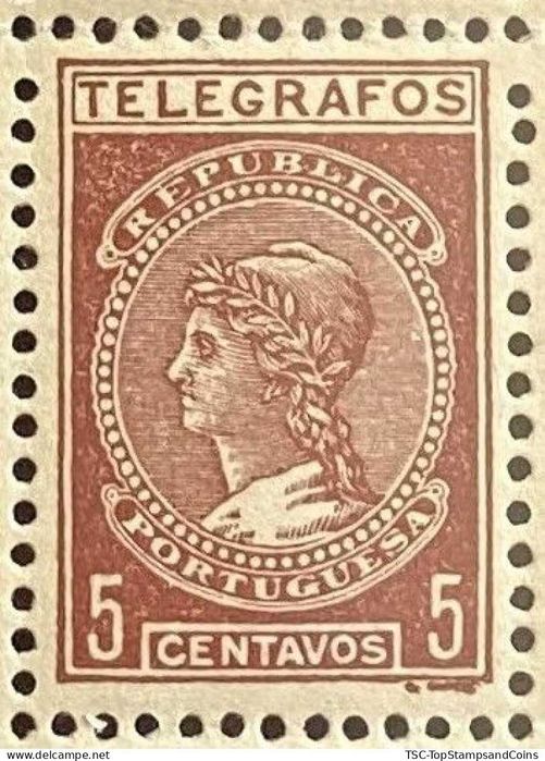 New 5-cent stamp – Telegraph Tax – Portugal – 1921