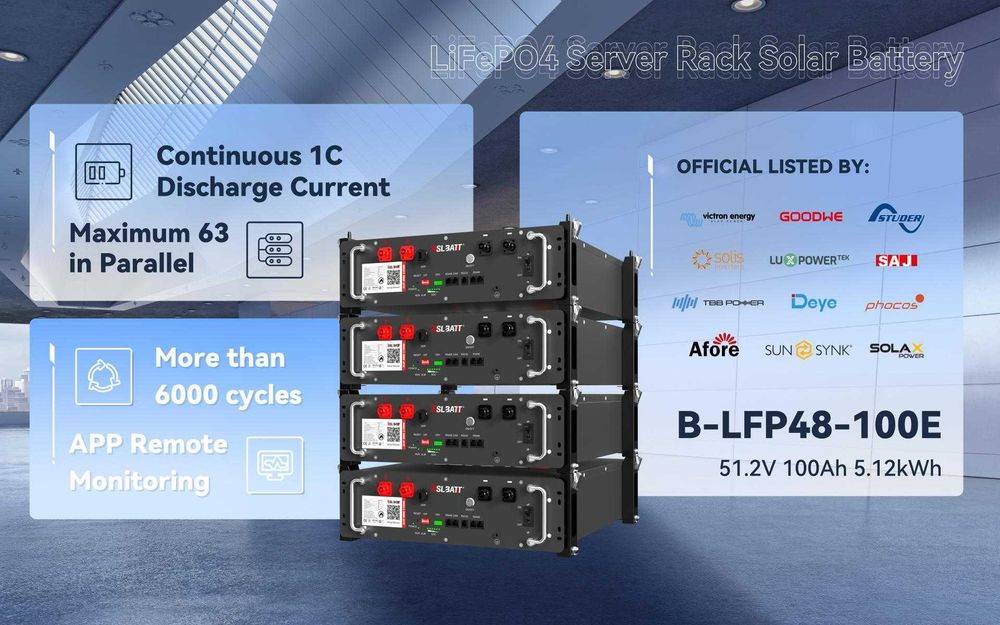 Акумуляторна батарея Lifepo4, B-LFP48-100E 3U 51.2V 100AH 5.12 kWh