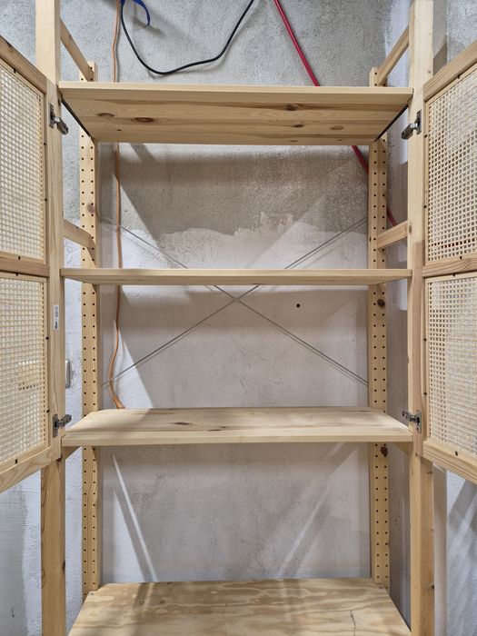 Szafa regał z biurkiem drewniana sosnowa Ikea IVAR