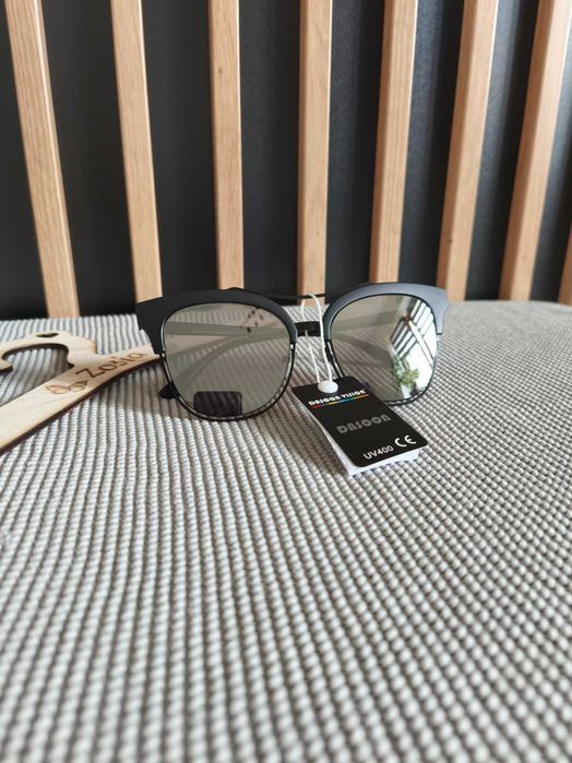 Nowe czarne damskie okulary przeciwsłoneczne modne czarne nr12 UV400
