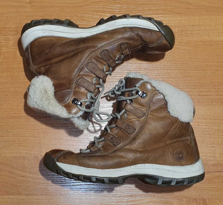 Skórzane wodoodporne trapery TIMBERLAND, stan BDB, rozm. 40 / 26 cm