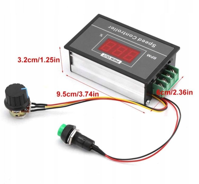 Regulator obrotów do silnika DC 10-50V 30A z gałką