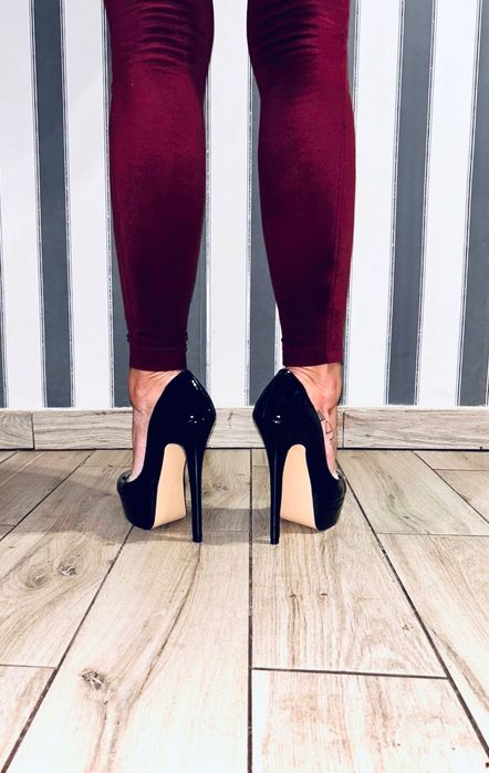 207/ OD RĘKI 44 czarne wysokie szpilki czółenka Trans Crossdress 35-48