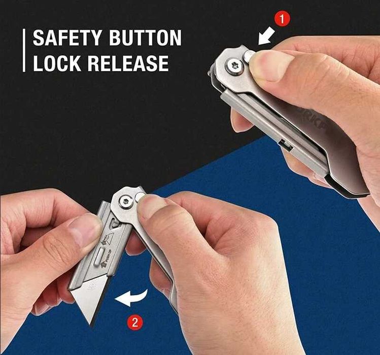 Строительный нож WORKPRO складной быстросменный карманный