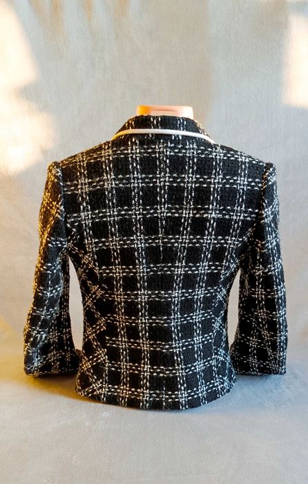 Marynarka/Żakiet czarno-białą krata rozm. 36 / S  WYSYŁKA GRATIS
