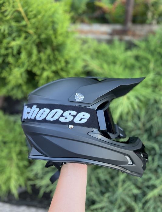 Кросовий мото шолом + окуляри