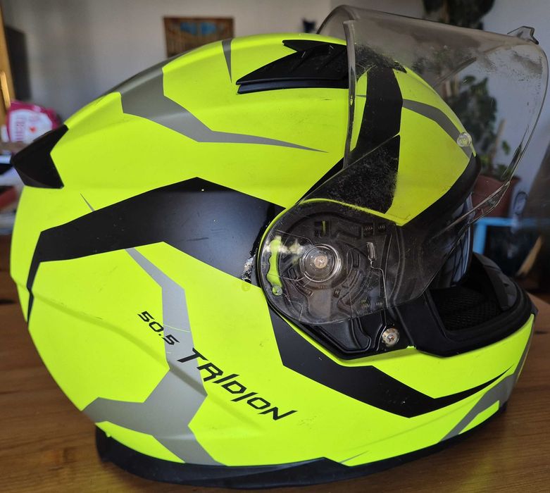 Capacete GIVI Tridion 50.5 Fluo + Luvas — Criança/Infantil (S, 55-56cm)