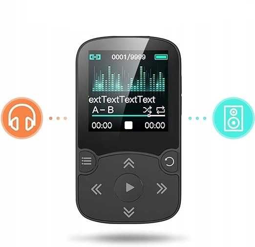 Odtwarzacz MP3 32GB Bluetooth 5.0 Słuchawki radio krokomierz czarny