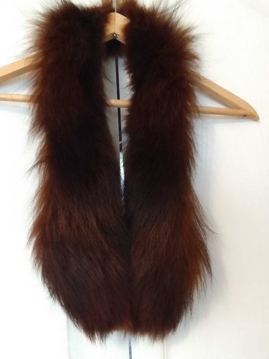 Kołnierz z jenota naturalny ciemny brąz