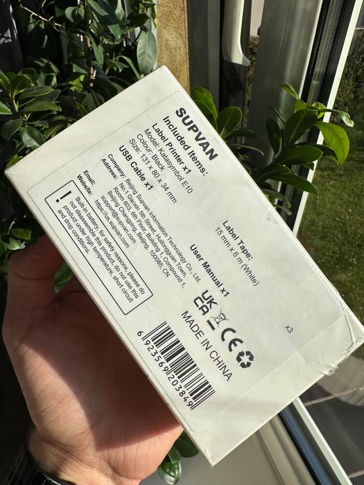 SUPVAN E10 mini drukarka etykiet, Termiczna + 3 Rolki Etykiet czarna