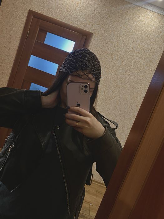 Шапочка кроше сітка з паєтками