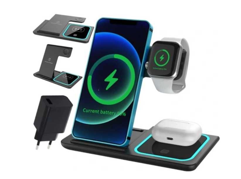 Ładowarka Indukcyjna 3W1 iPhone Apple Watch i AirPods 3w1