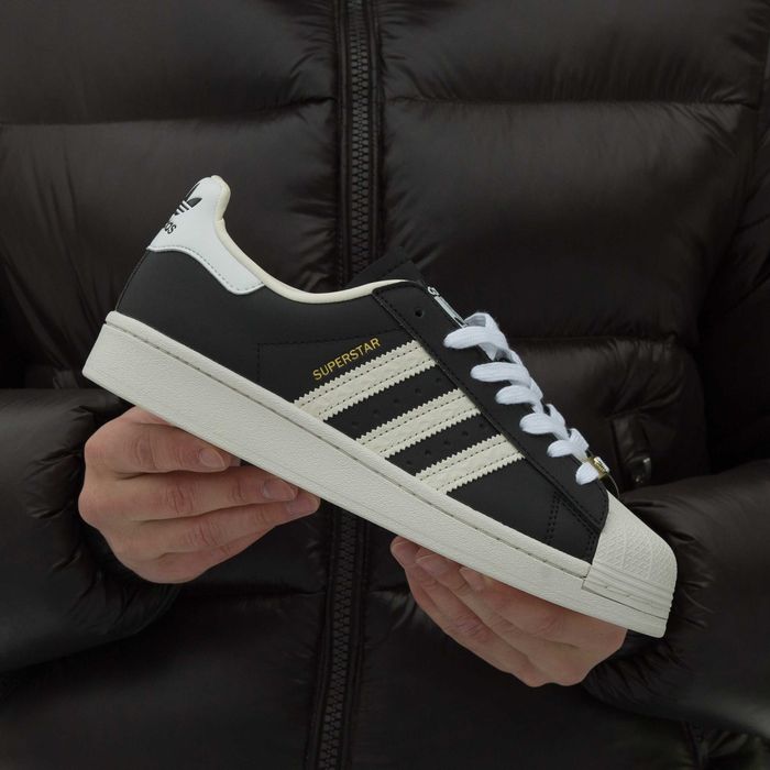 Кросівки Adidas Superstar Core Black Cream White premium