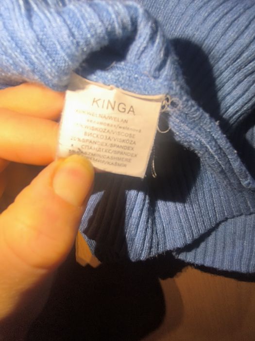 Sweterek prążkowany bluzka super skład welna kaszmir wiskoza