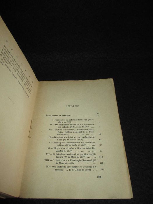 Livro Discursos 1928 a 1934 Oliveira Salazar 3ª edição 1939