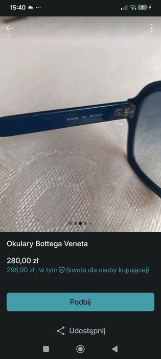 Okulary Bottega Veneta granatowe