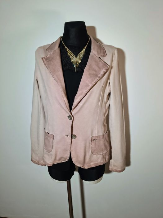 Bawełniana marynarka pudrowy róż r. L