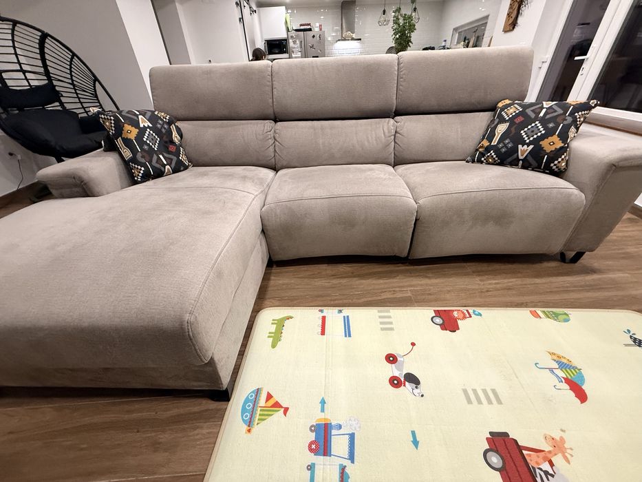 Sofa Chaise Longue Prada GPM com relax motorizado e USB. Com garantia