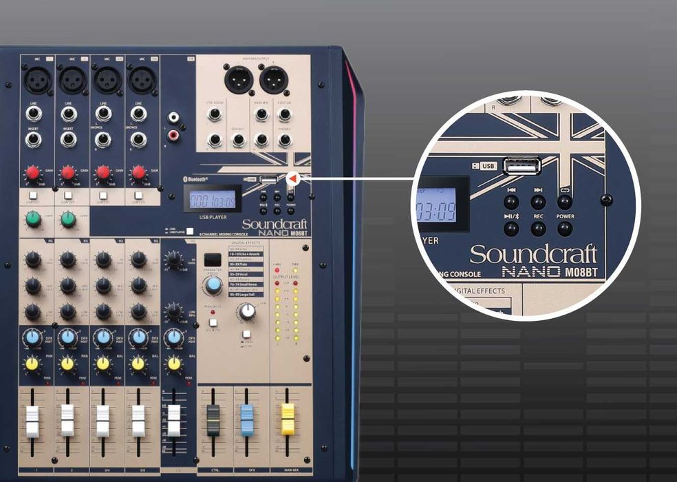 Мікшер SOUNDCRAFT NANO M08BT новий в наявності