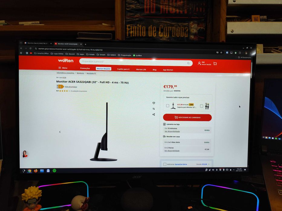 Monitor Acer 32" SA322QABI – Ultra-Slim | Full HD | Como Novo