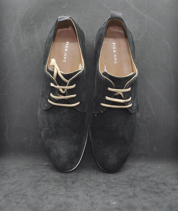 Buty Pier One Półbuty czarny Welur r.40