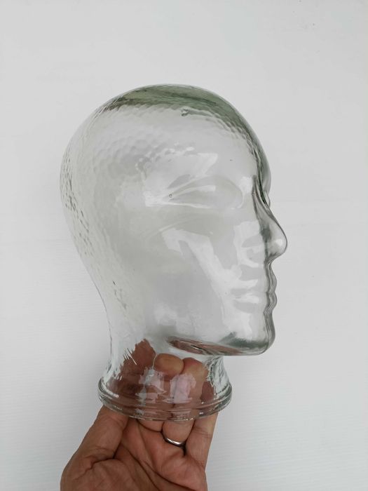 Cabeça Vidro Vintage Anos 60 25 cm