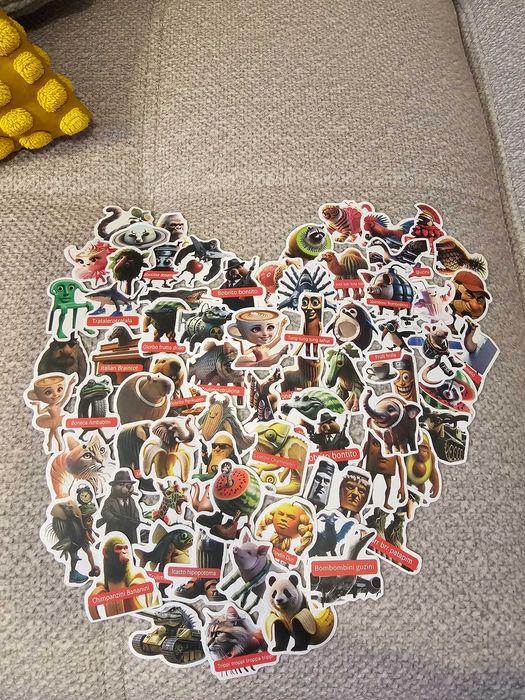 Mega zestaw 73 naklejek Brainrot XXL – unikatowe memes!