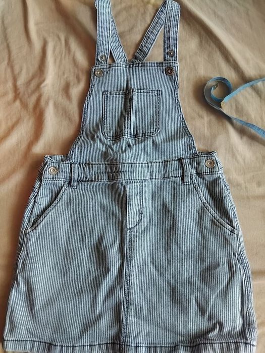 Джинсовий сарафан у смуги