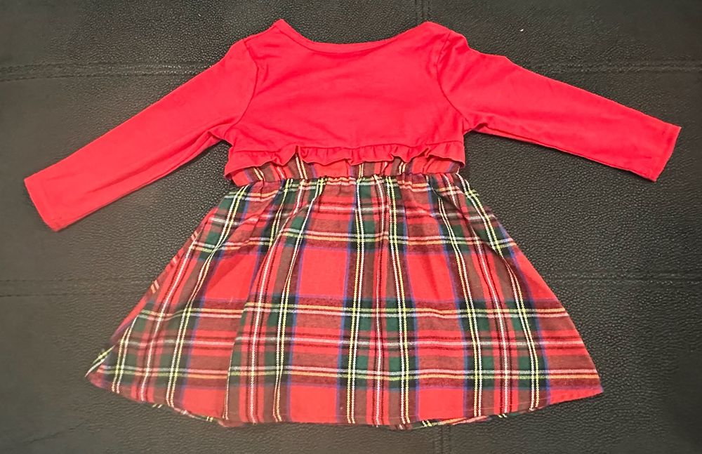 Vestido Vermelho Xadrez (12-18M) PatPat