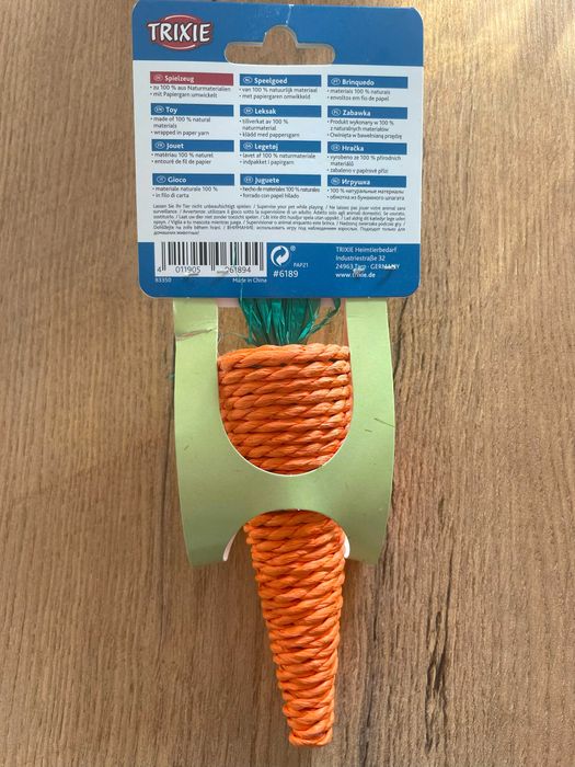Trixie marchewka zabawka dla gryzoni i królika 20cm - nowa