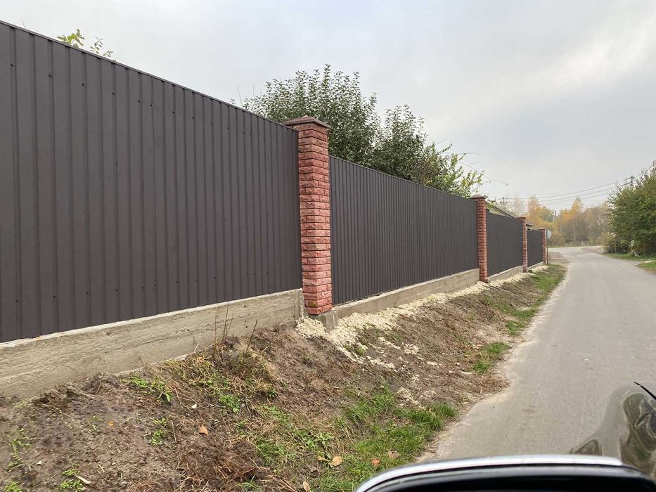 Паркан з профнастилу під ключ Київ,обл/Забор из профнастила/Вотора