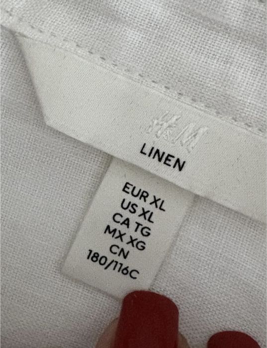 H&m біла лляна сорочка белая льняная рубашка