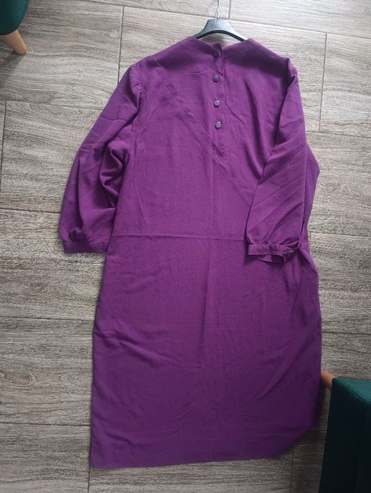 Śliwkowa sukienka MIDI r46/50