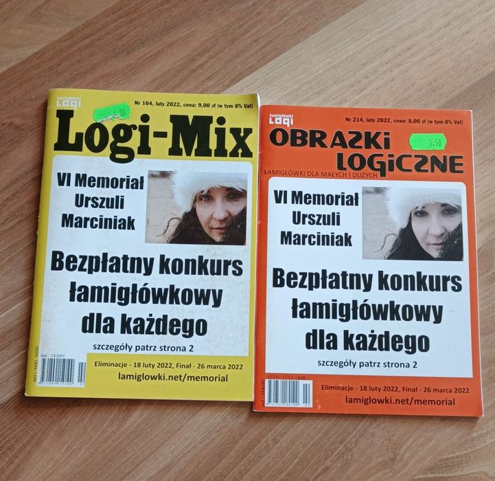 Łamigłówki. 2 sztuki. Memoriał Urszuli Marciniak