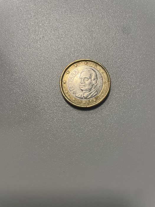 Moeda 1€ euro com erro de cunhagem na lateral