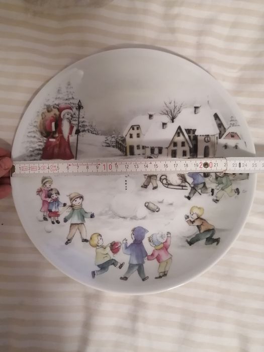 Посуда новогодняя, фарфор, ручная роспись