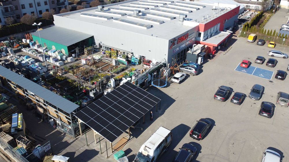 Drewniana Wiata Carport Altana fotowoltaiczna 10 kWp + magazyn 15 kWh