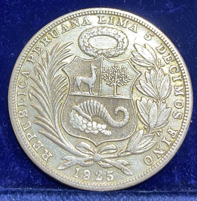 Moeda  698 - PERU 1 Sol 1925 Prata