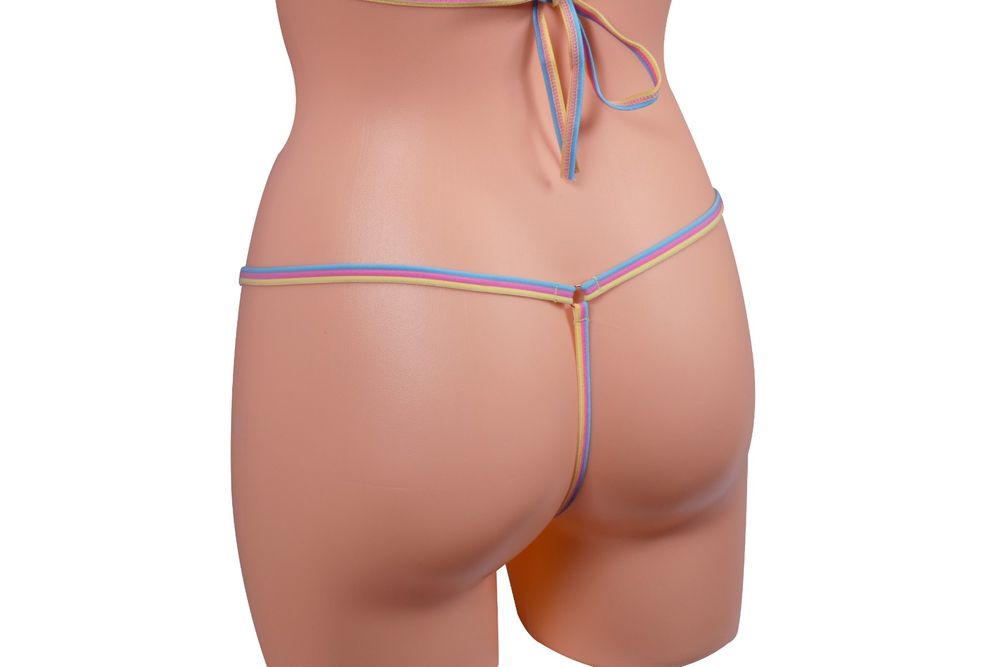 Verona Bikini kolorowe siatka prześwitująca dla odważnych plaża żółty