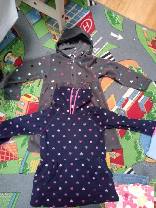 2 bluzy polarowe z kapturem rozm. 98/104