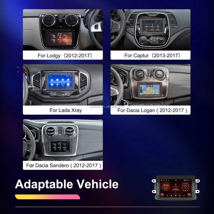 Rádio Android 7" Renault captur Dacia Duster Sandero 64GB Carplay NOVO