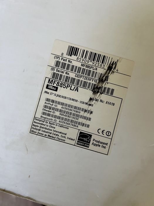 іМас 27" Retina 5K Mid 2015 HDD 1 TB 8GB Компʼютер Apple на запчастини