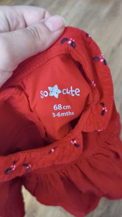 Sukienko body niemowlęce 68 że sztruksu nowe