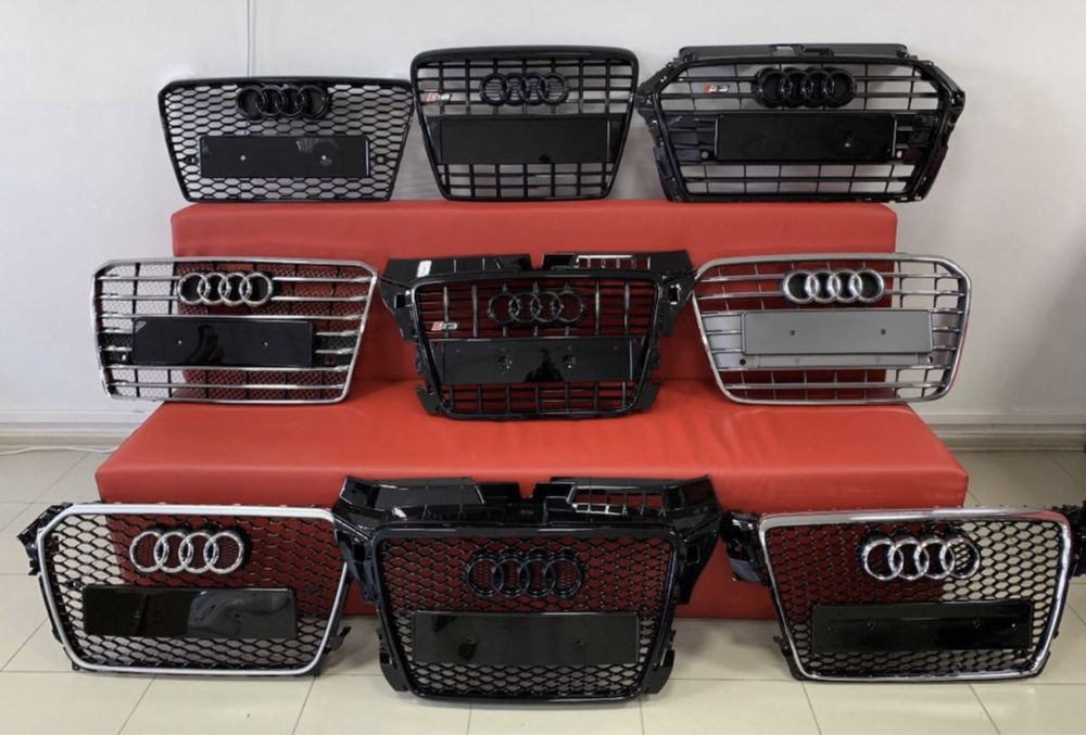 Решетка радиатора Audi Ауди А1 A3 A4 Q8 A6 A5 Q3 Q5 Q7 A7 A8 TT S RS
