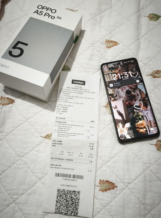 Oppo A5 pro 5G com caixa e cupom fiscal