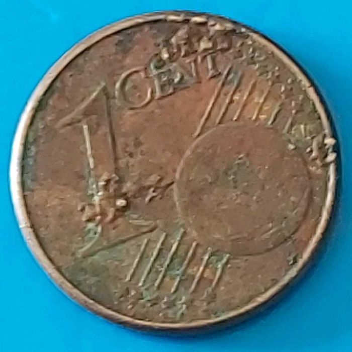 1 Cêntimo de 2013 de França com DEFEITO na cunhagem