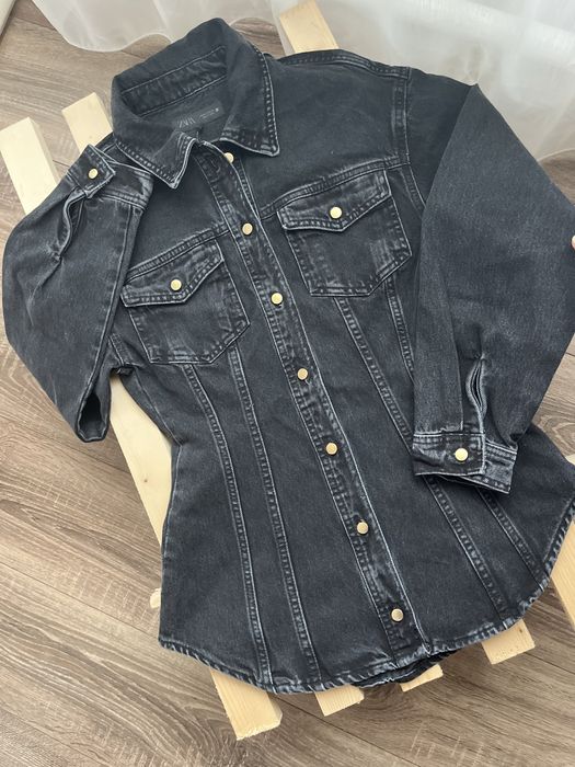 Піджак джинсовий, сорочка джинсова, джинсовка від зара zara , С S